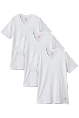 ブルックス ブラザーズ/Brooks Brothersの【MEN】スーピマコットン　GFロゴ　３パック　VネックＴシャツ　Traditional Fit(110100/110102)