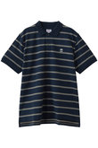 【MEN】コットン　ストレッチピケ　GFロゴワッペン　ストライプ　ポロシャツ　Original Fit