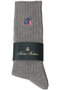 【MEN】【アメリカ建国250th記念】 コットンブレンド　星条旗GFロゴ　クルーソックス ブルックス ブラザーズ/Brooks Brothers グレー