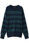 【MEN】スーピマコットン　トリプルストライプ　サドルショルダー　クルーネックセーター ブルックス ブラザーズ/Brooks Brothers ネイビー