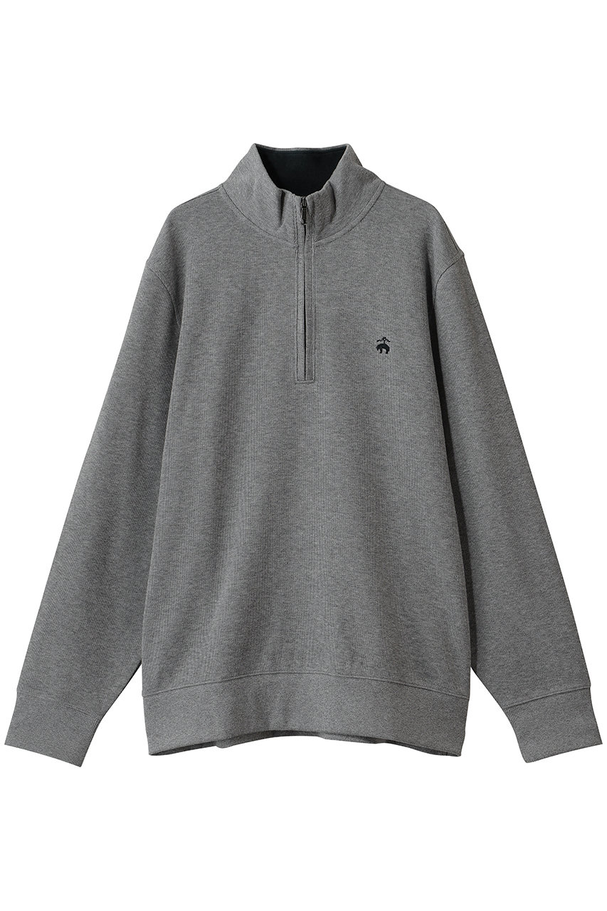 ブルックス ブラザーズ/Brooks Brothersの【MEN】ロングスリーブ GFロゴ ハーフジップ モックネックプルオーバー(グレー/100202230)