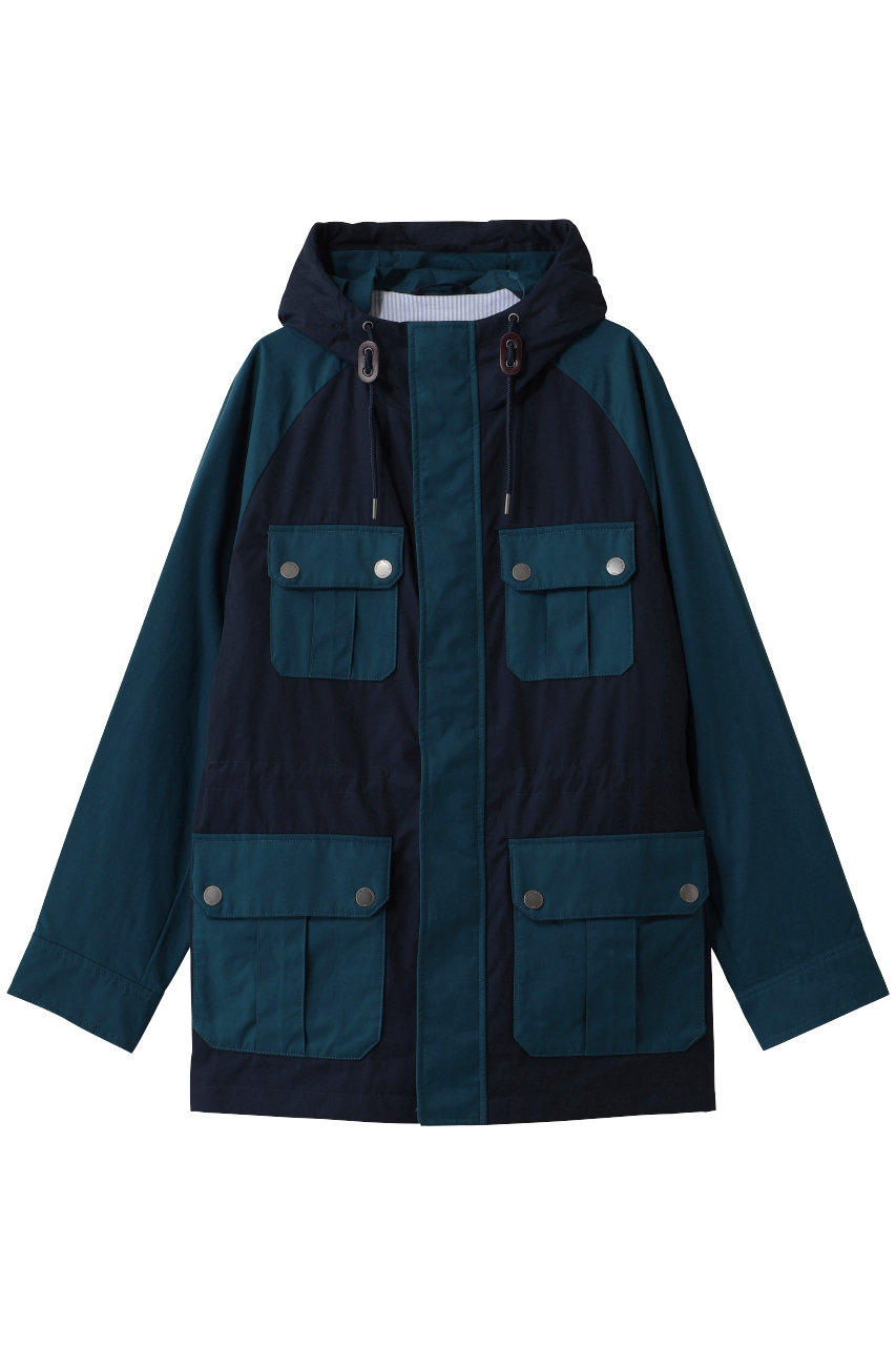 ブルックス ブラザーズ/Brooks Brothersの【MEN】コットン／ポリエステル　カラーブロック　フーデッド　ユーティリティジャケット(ネイビー/100234038)