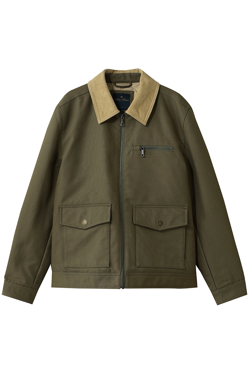 Brooks Brothers 【MEN】コットンキャンバス コーデュロイカラー ワークジャケット (オリーブ, L) ブルックス ブラザーズ ELLE SHOP