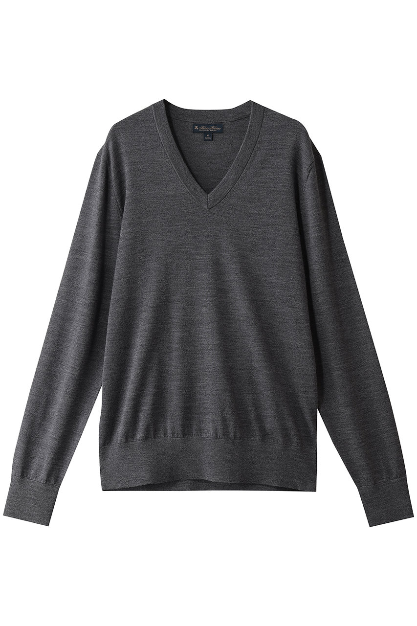 Brooks Brothers 【MEN】メリノウール Vネックセーター (ヘザーグレー, XL) ブルックス ブラザーズ ELLE SHOP