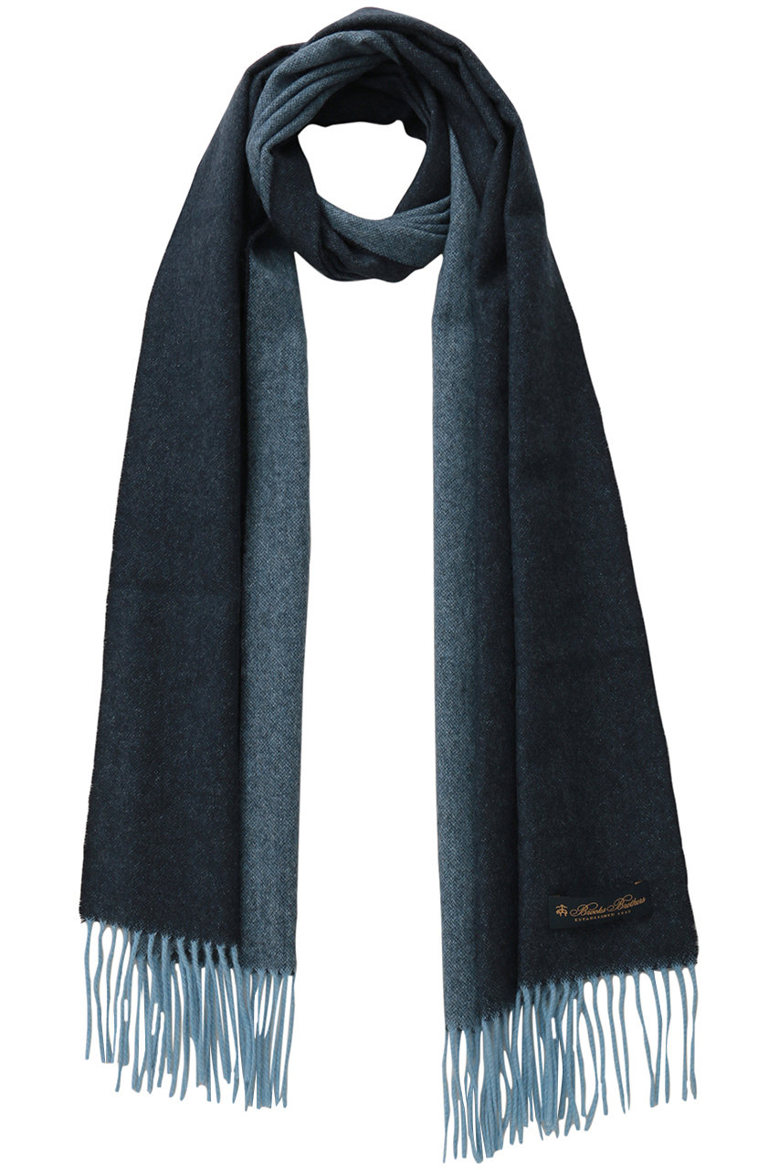 Brooks Brothers 【MEN】カシミヤ リバーシブルマフラー (ネイビー, ONE SIZE) ブルックス ブラザーズ ELLE SHOP