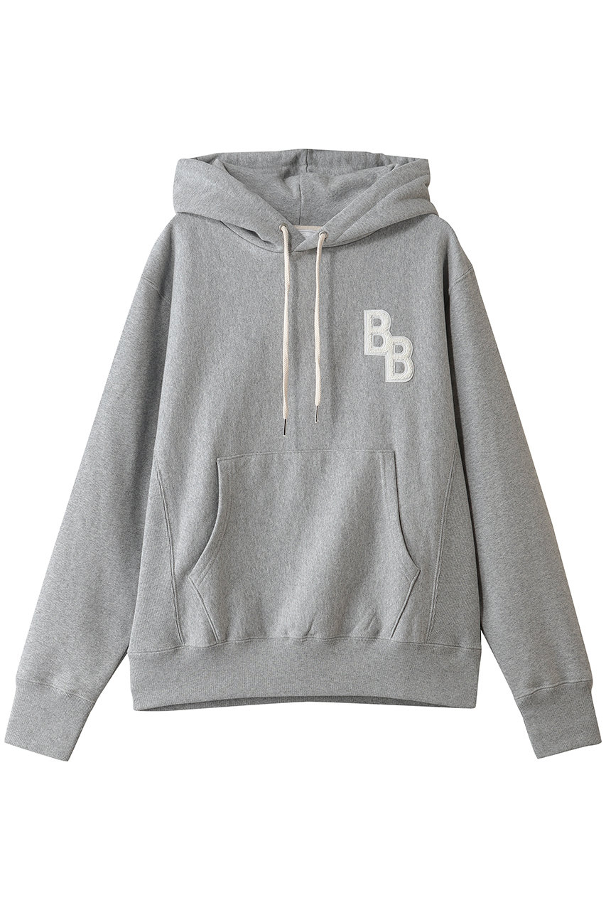 Brooks Brothers コットンフレンチテリー BBロゴ プルオーバー フーディー (グレー, M) ブルックス ブラザーズ ELLE SHOP
