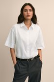 コットン　ドロップショルダー　ショートスリーブシャツ　Classic Fit