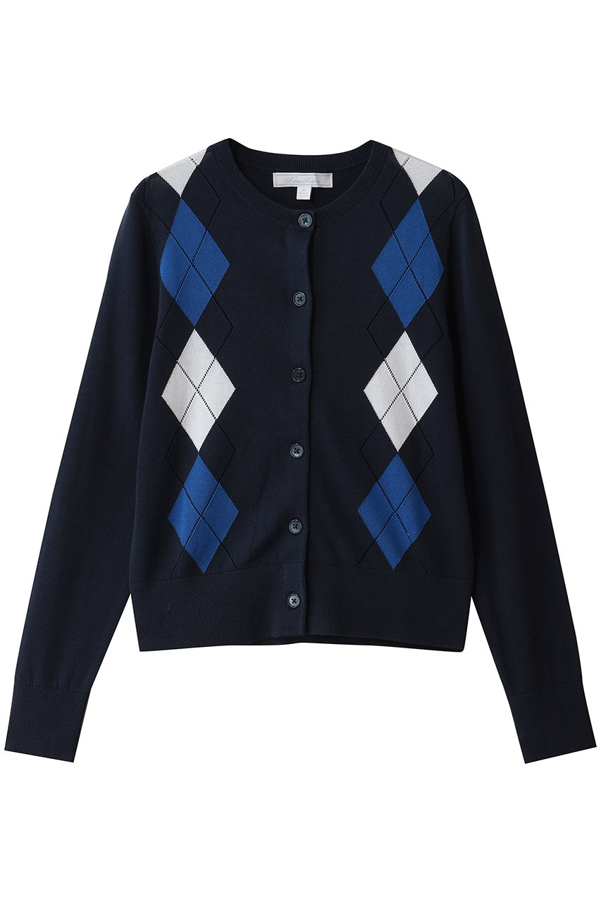 Brooks Brothers スーピマコットン アーガイル クルーネックカーディガン (ネイビー, S) ブルックス ブラザーズ ELLE SHOP