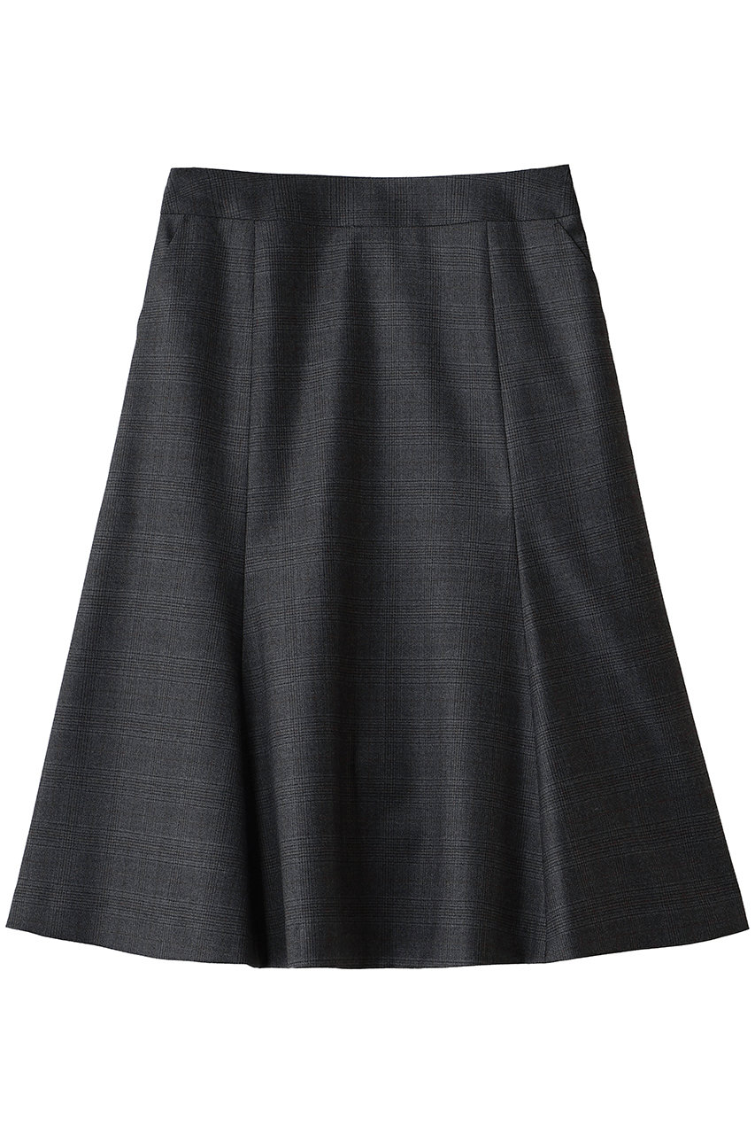 Brooks Brothers ウール グレンチェック フレアスカート (グレー, 4) ブルックス ブラザーズ ELLE SHOP