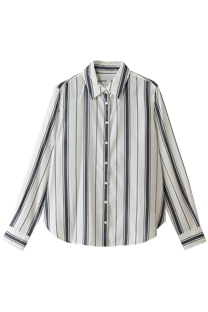 Brooks Brothers リヨセル ストライプ ソフトシャツ (ホワイト×ネイビー, XS) ブルックス ブラザーズ ELLE SHOP