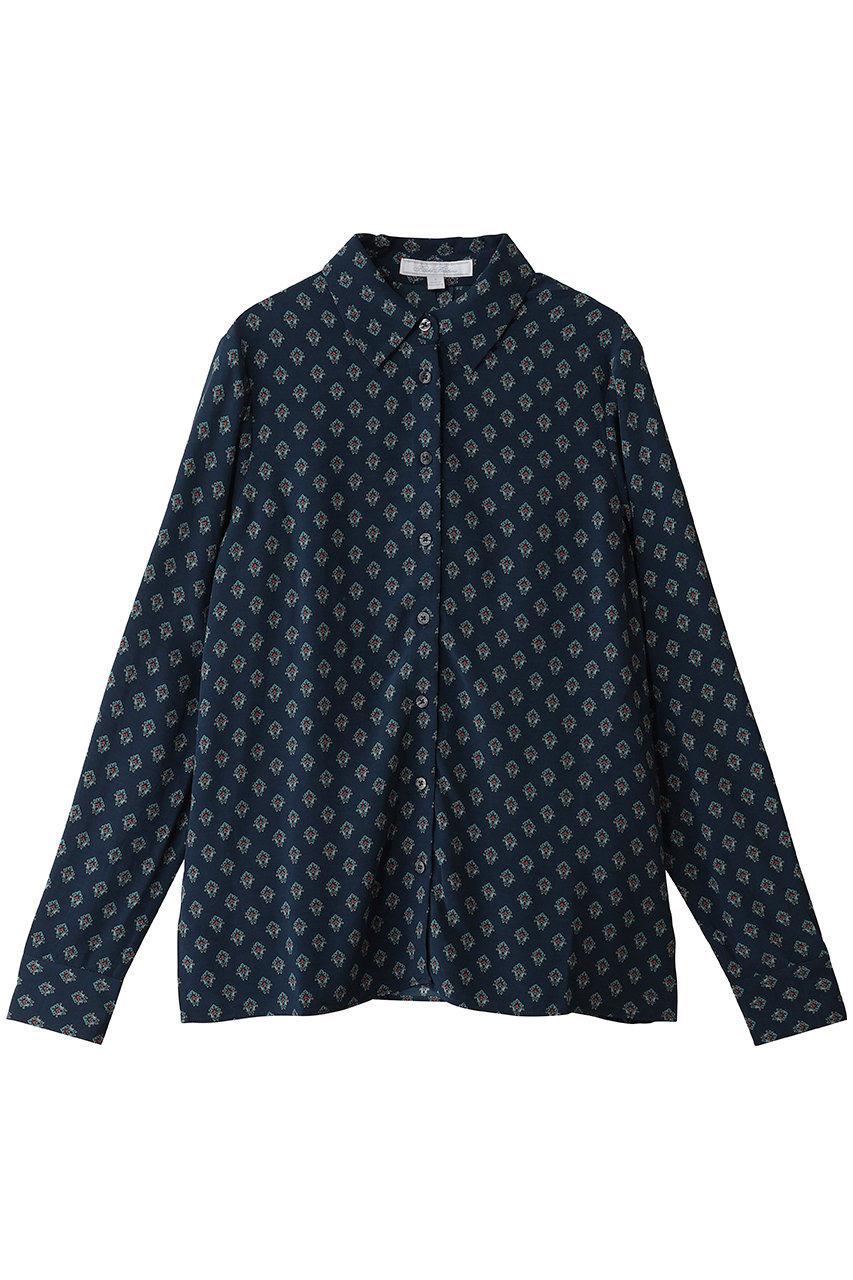 Brooks Brothers ビスコース フーラードプリント ソフトシャツ (ネイビー, S) ブルックス ブラザーズ ELLE SHOP
