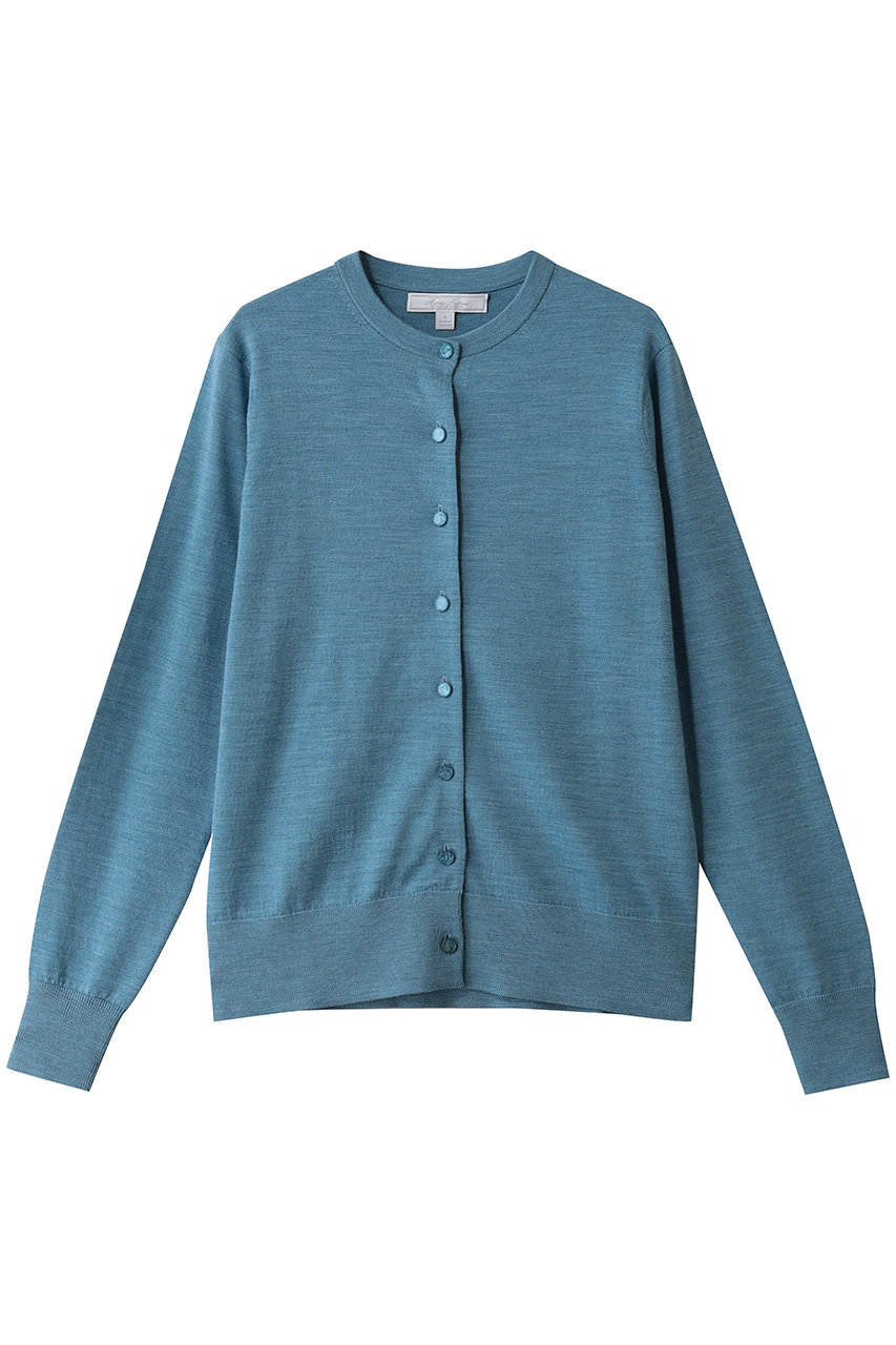 Brooks Brothers メリノウール クルーネックカーディガン (ブルー, S) ブルックス ブラザーズ ELLE SHOP