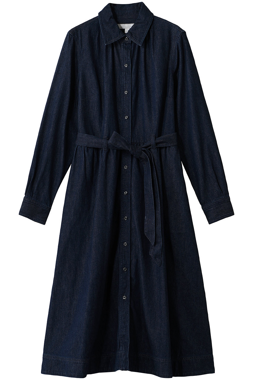 Brooks Brothers デニム ベルテッド シャツドレス (ネイビー, M) ブルックス ブラザーズ ELLE SHOP