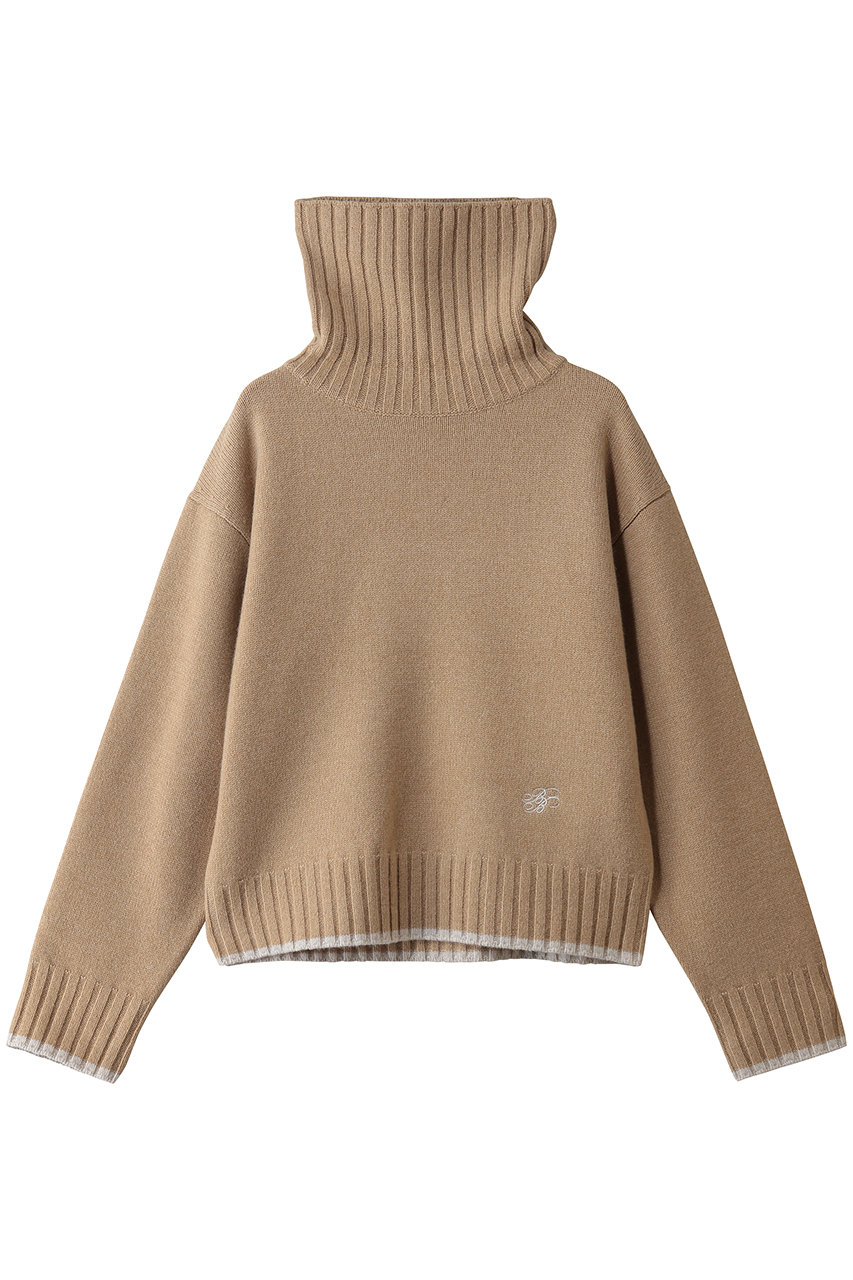 Brooks Brothers 【Double B Collection】 ウール ミドルゲージ BBロゴ タートルネックセーター (キャメル, L) ブルックス ブラザーズ ELLE SHOP