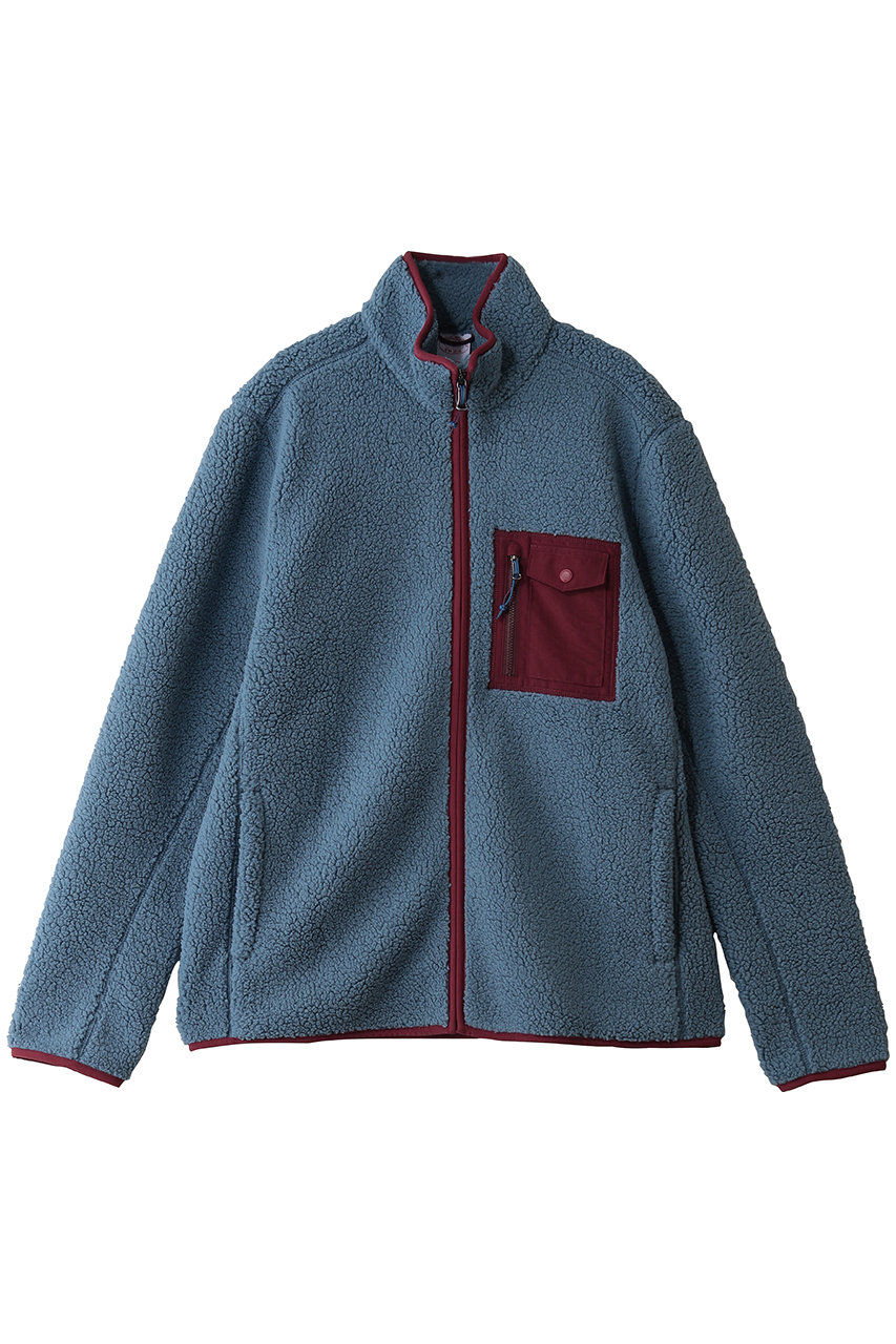Brooks Brothers 【MEN】ポリエステル フリース フルジップ モックネックジャケット (ブルー, S) ブルックス ブラザーズ ELLE SHOP