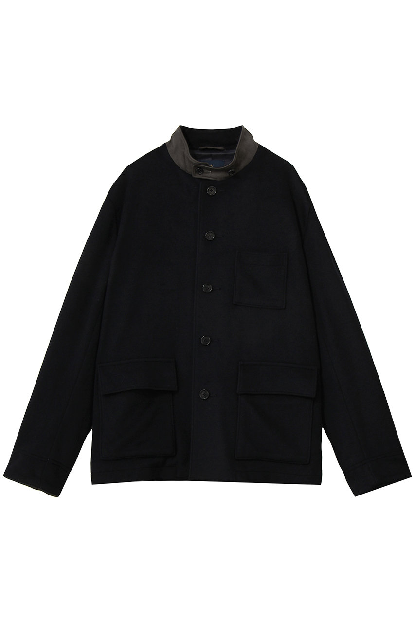 Brooks Brothers 【MEN】ウール／ポリエステル スタンドカラー ジャケット (ネイビー, M) ブルックス ブラザーズ ELLE SHOP