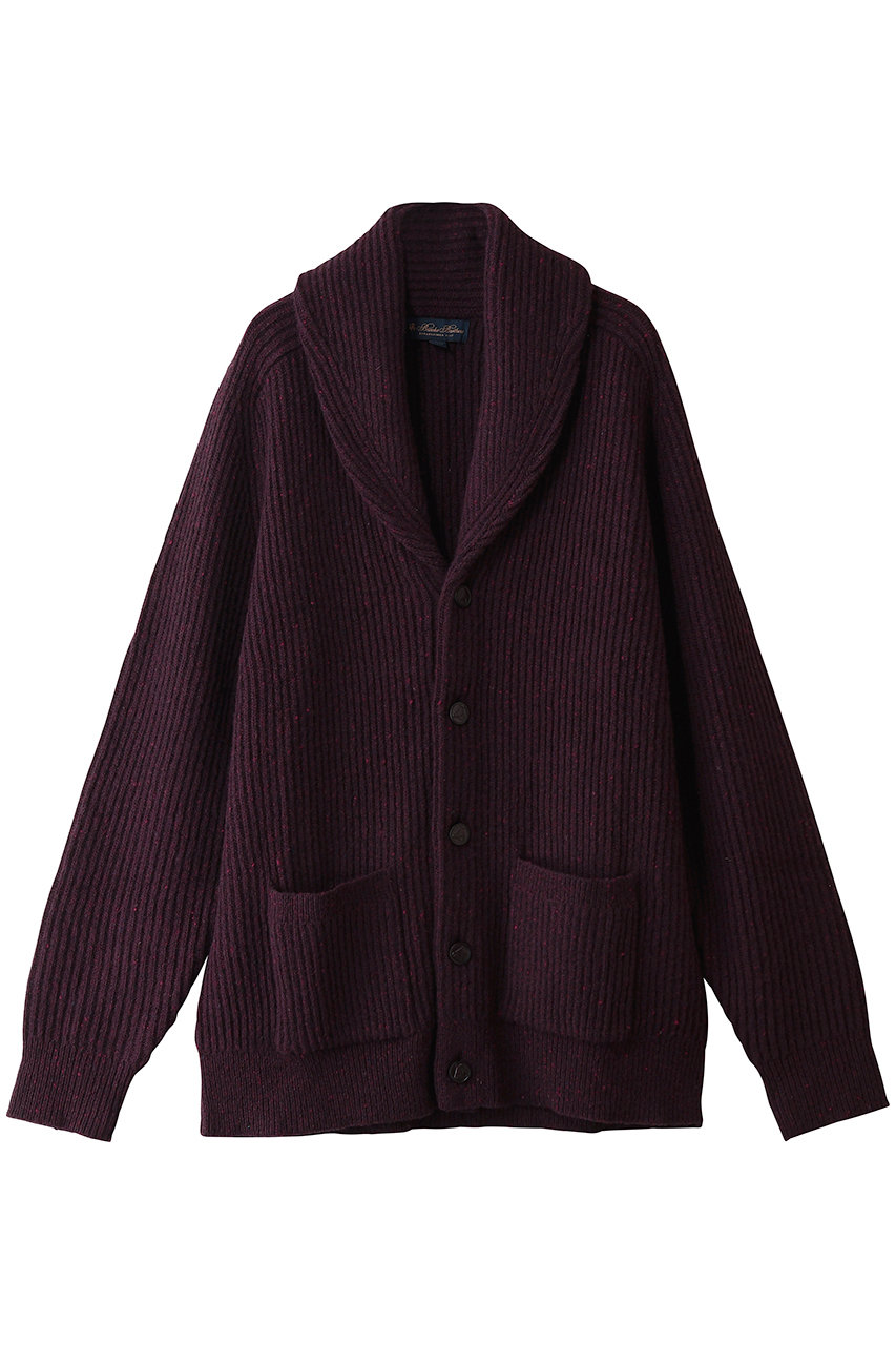 Brooks Brothers 【MEN】ドネガルウール ショールカラー カーディガン (バーガンディー, S) ブルックス ブラザーズ ELLE SHOP