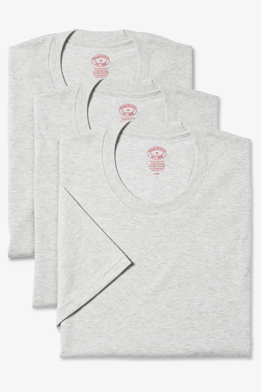 Brooks Brothers ブルックス ブラザーズ メンズ(MENS)スーピマコットン 3パック クルーネック Tシャツ グレー