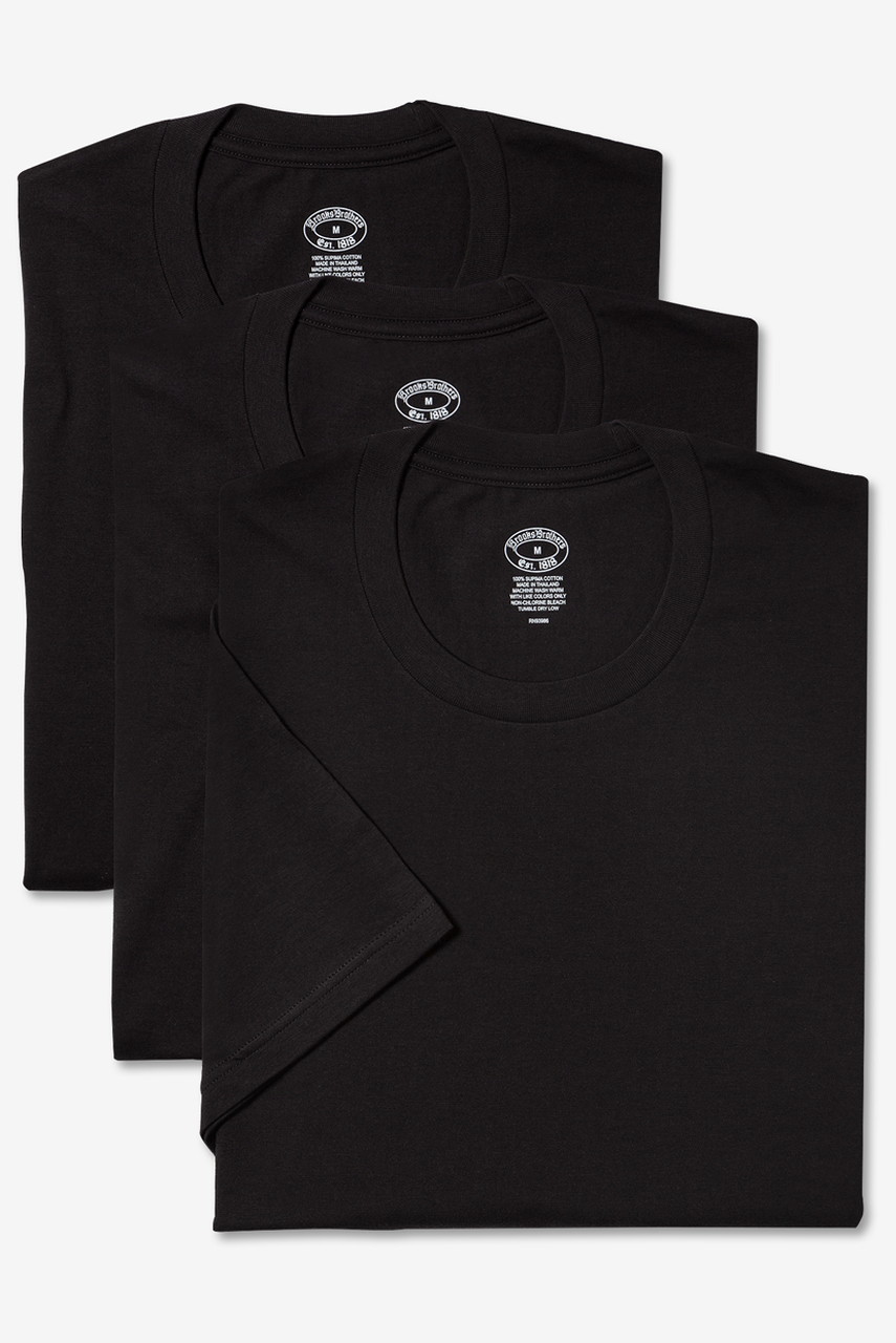 Brooks Brothers ブルックス ブラザーズ メンズ(MENS)スーピマコットン 3パック クルーネック Tシャツ ブラック