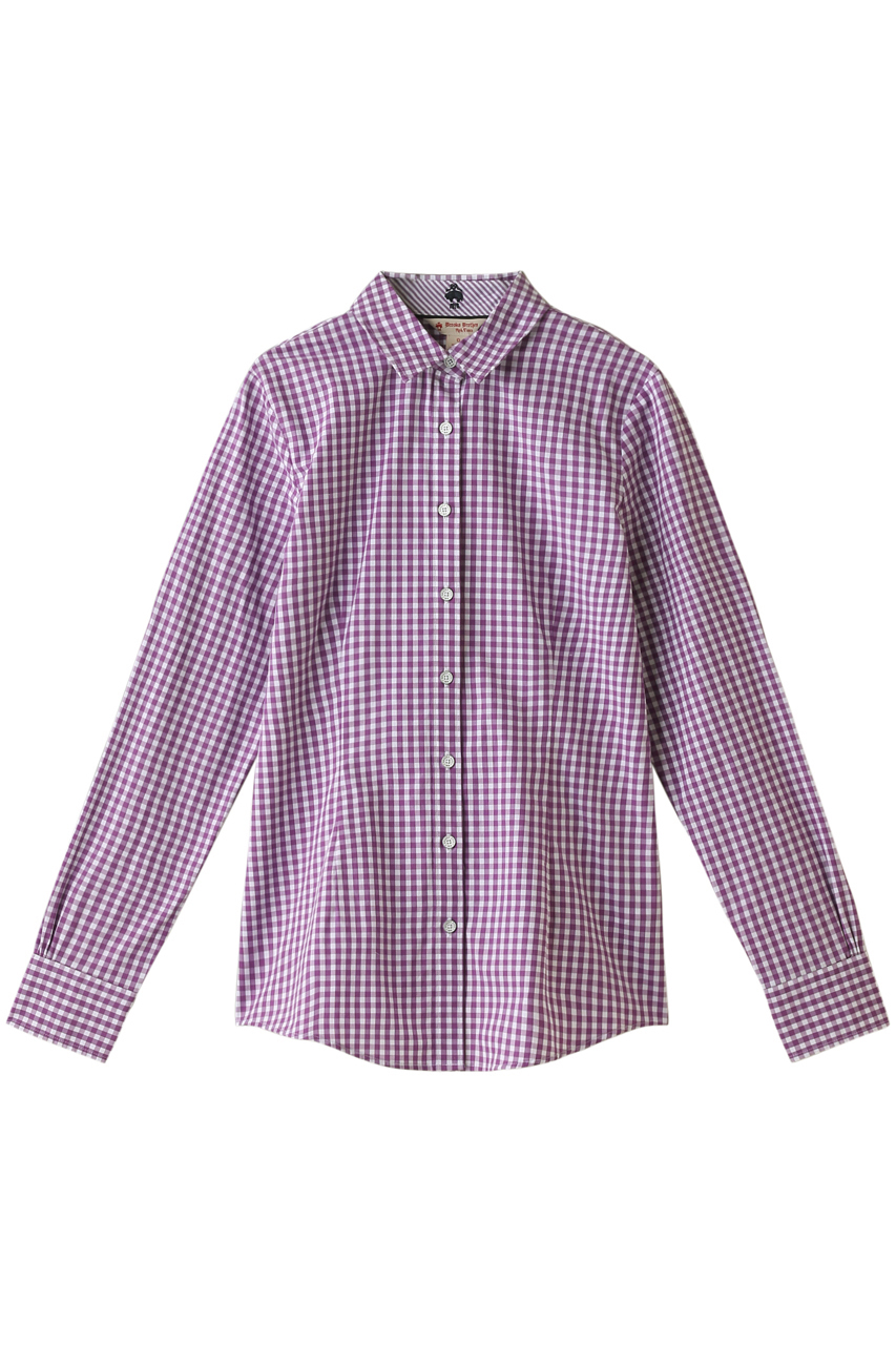 Brooks Brothers ブルックス ブラザーズ 【Red Fleece】ストレッチコットン ポプリン ギンガムチェックシャツ パープル