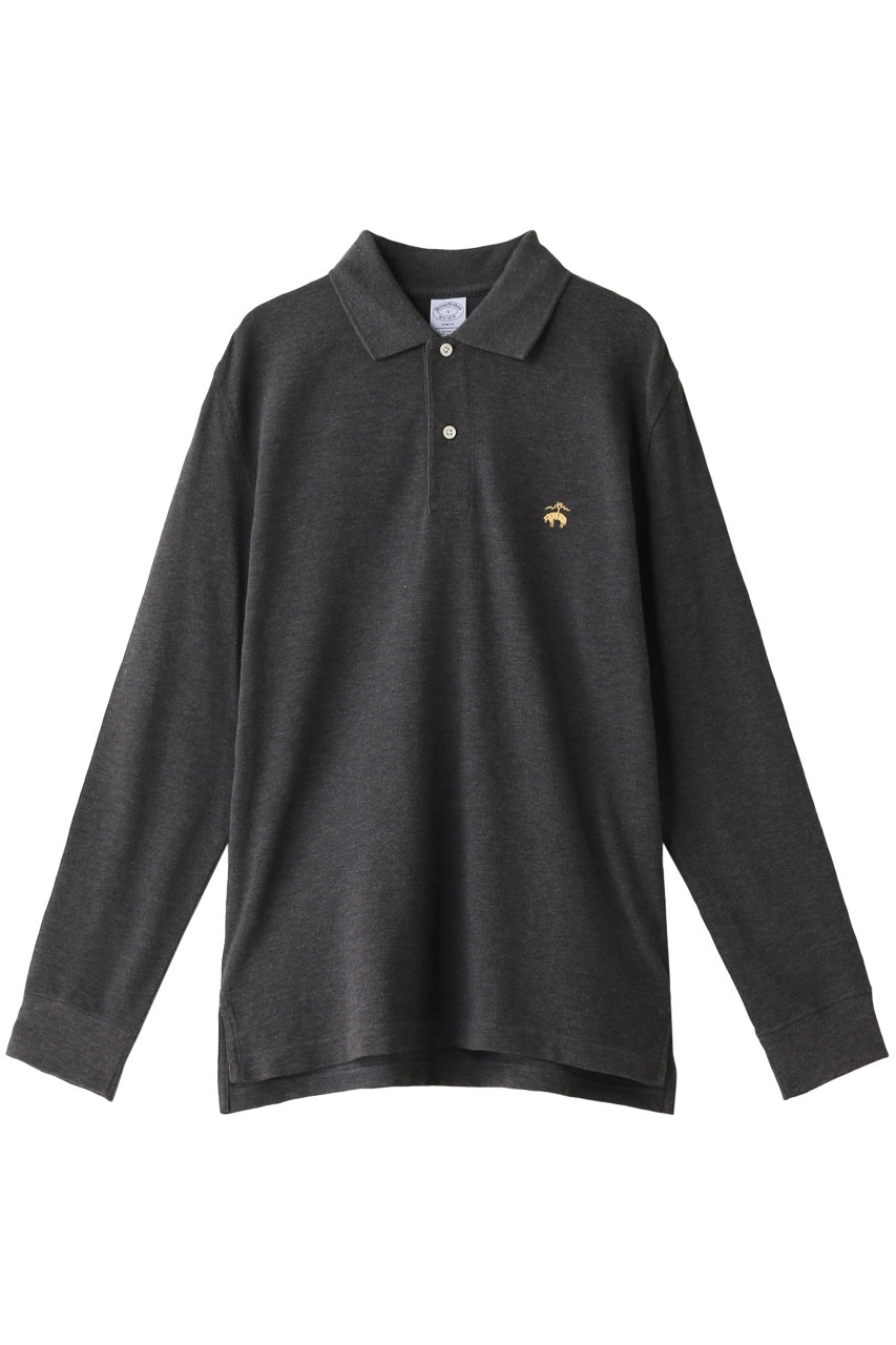 Brooks Brothers ブルックス ブラザーズ メンズ(MENS)GF スーピマコットンピケ パフォーマンス ロングスリーブポロシャツ Slim Fit チャコールグレー