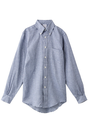 SALE 【30%OFF】 Brooks Brothers ブルックス ブラザーズ メンズ(MENS)アイリッシュリネン ギンガムチェック スポーツシャツ Regent Fit ネイビー