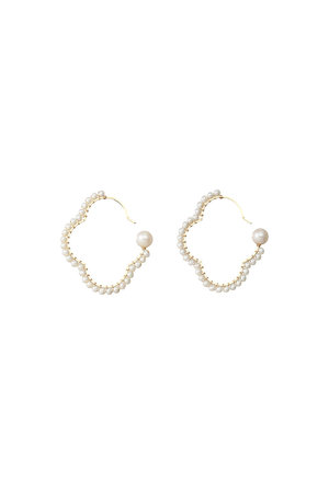 ナチュラリ ジュエリ/NATURALI JEWELRYの【ELLE SHOP限定】オーバルフラワー巻フープ パールピアス(150100/150101)