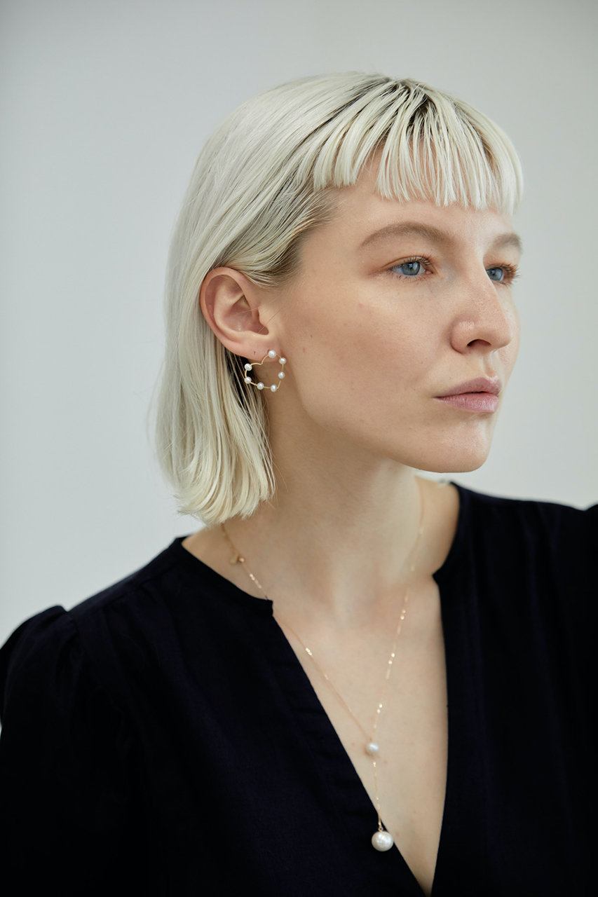 NATURALI JEWELRY(ナチュラリ ジュエリ)｜パールドットハートピアス/ホワイト の通販｜ELLESHOP・(エル・ショップ)