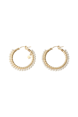 ナチュラリ ジュエリ/NATURALI JEWELRYのパール巻フープピアス M(150100/150101)