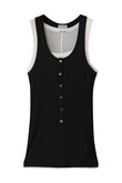 Natural Mix リブ レイヤード タンクトップ