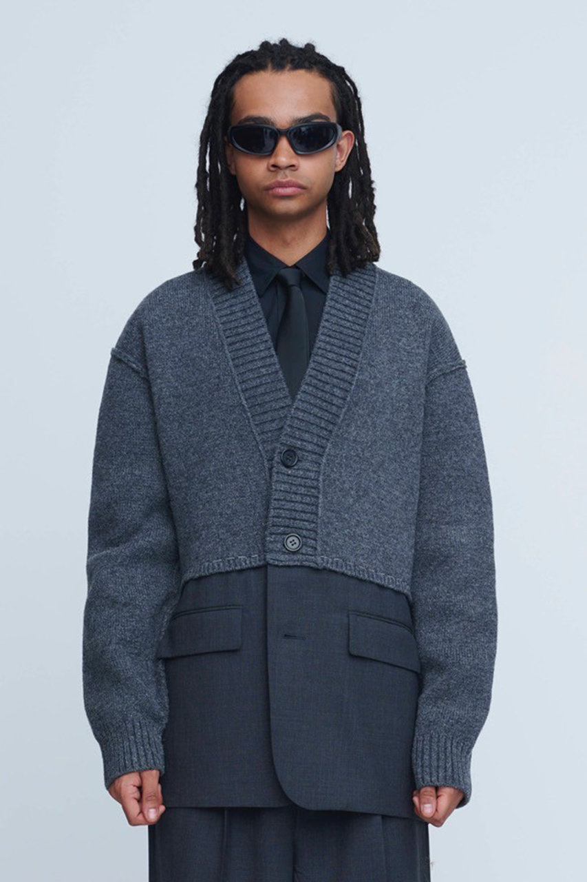 INSCRIRE(アンスクリア)｜Hybrid ジャケット/グレー×チャコール の通販