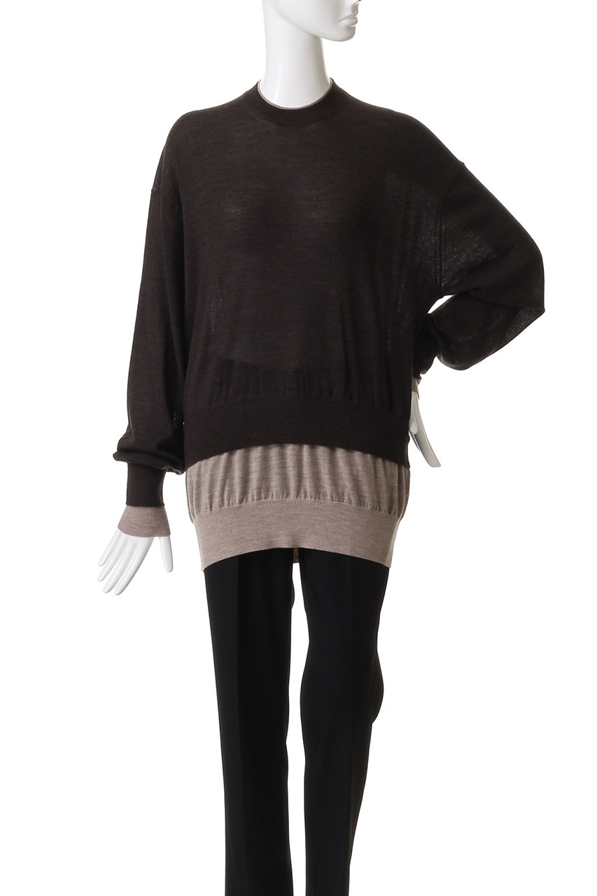 INSCRIRE(アンスクリア)｜レイヤード クルーネック プルオーバー