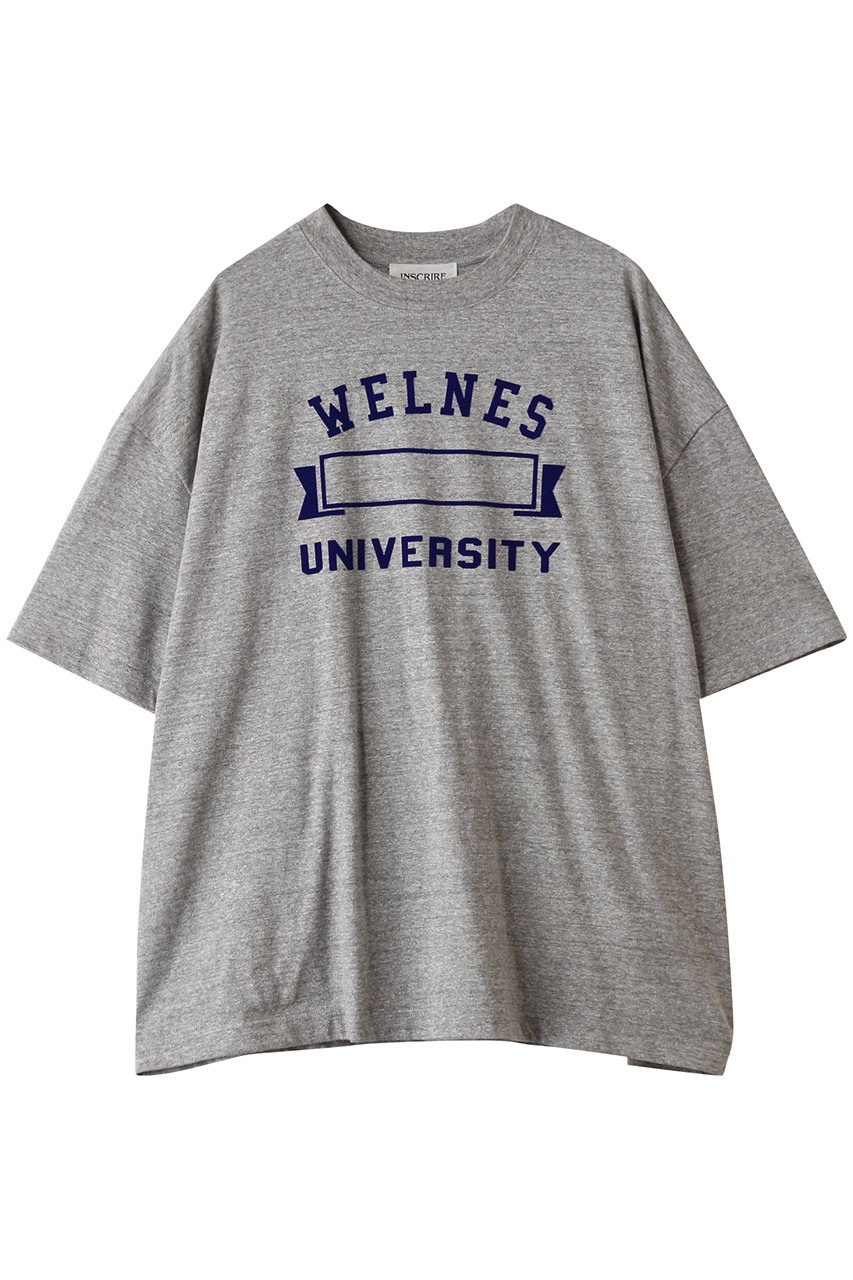 INSCRIRE WELLNESS ユニバーシティールーズ フィット Tシャツ (グレー, M) アンスクリア ELLE SHOP INSCRIRE WELLNESS ユニバーシティールーズ フィット Tシャツ (グレー, M) アンスクリア ELLE SHOP