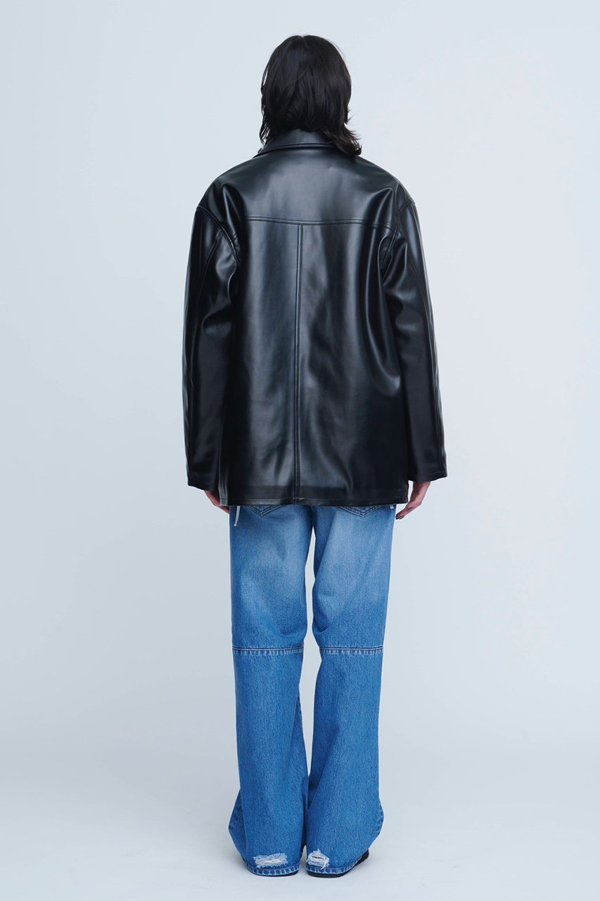 INSCRIRE(アンスクリア)｜ルーズ フレア デニムパンツ/ブルーユーズド