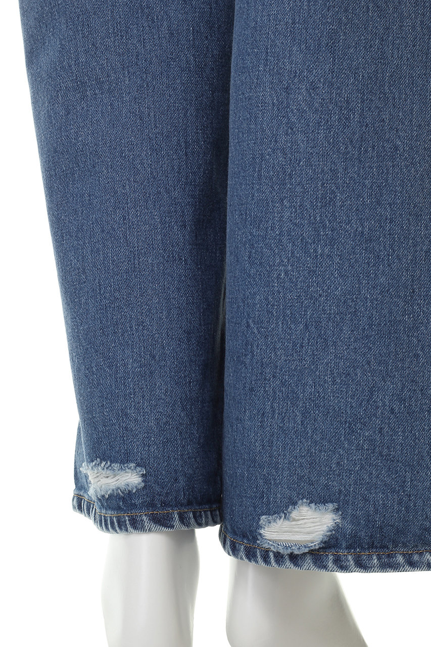 INSCRIRE(アンスクリア)｜ルーズ フレア デニムパンツ/ブルーユーズド