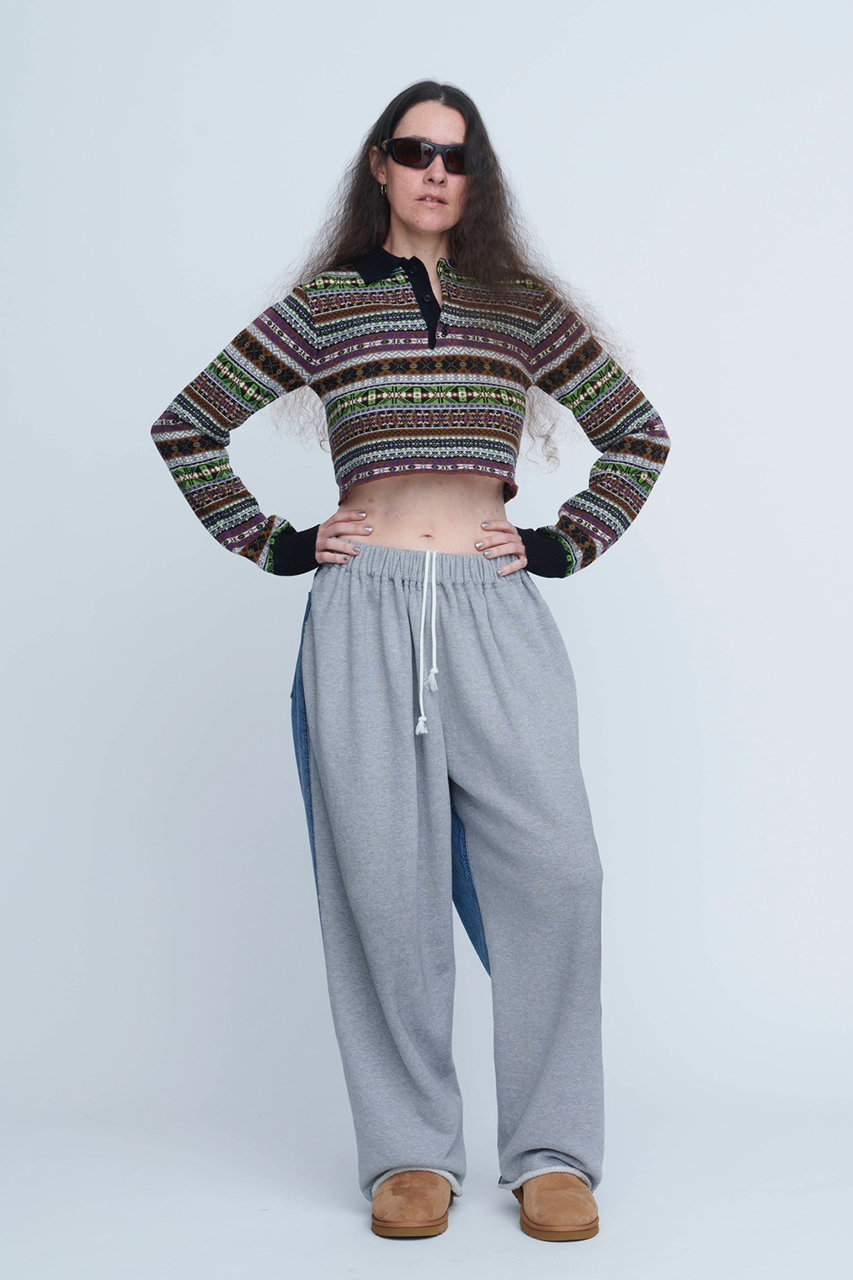 INSCRIRE(アンスクリア)｜Hybride スウェット デニム パンツ/ブルー