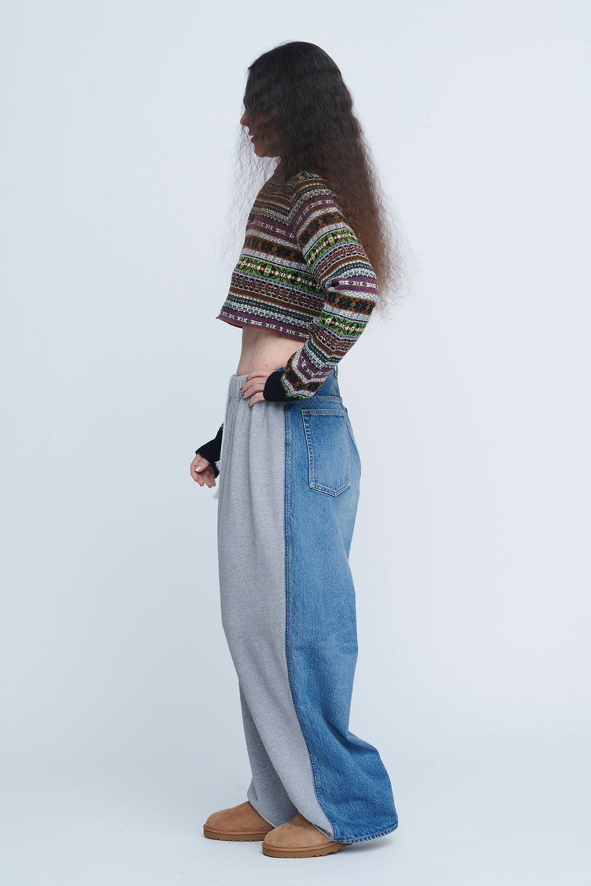 【新品未使用】inscrire×6 デニム INSCRIRE(アンスクリア)｜Hybride スウェット デニム パンツ/ブルー