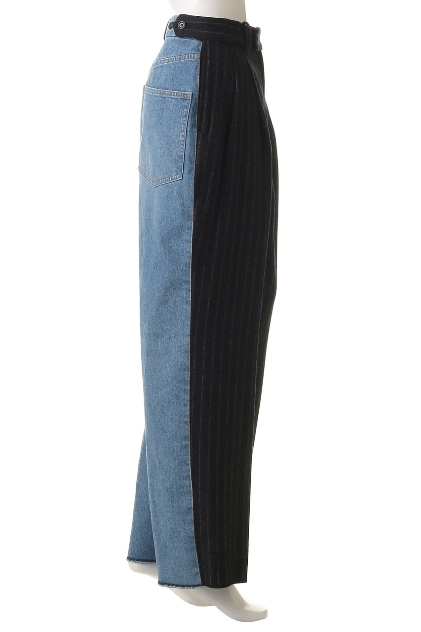 INSCRIRE(アンスクリア)｜Combine Two パンツ/ストライプ×デニム の