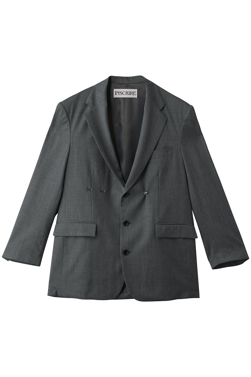 アンスクリア/INSCRIREのハーフ 2way オーバー サイズ ジャケット(ミッドグレー/I26SS-JK54A)