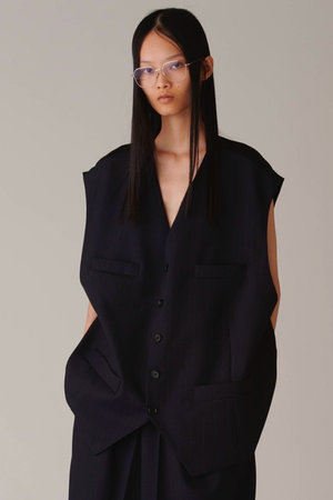 ウール オーバー サイズ ジレ