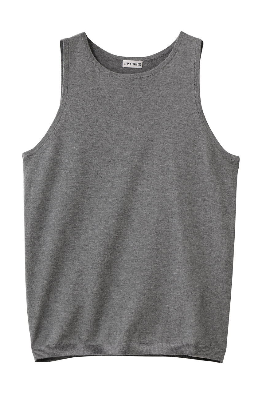 INSCRIRE コットン 14G タンク トップ (グレー, F) アンスクリア ELLE SHOP