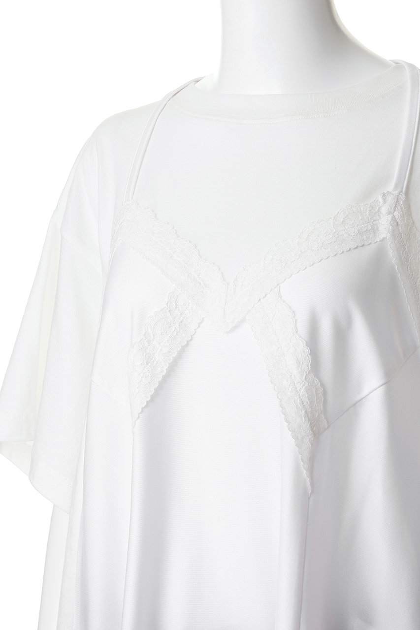 INSCRIRE(アンスクリア)｜Hybrid ランジェリー Tシャツ/ホワイト の