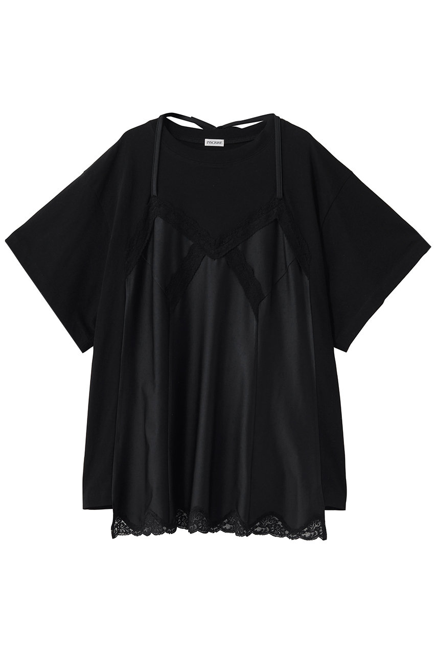 アンスクリア/INSCRIREのHybrid ランジェリー Tシャツ(ブラック/I26SS-CUT17)