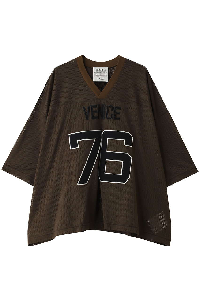 アンスクリア/INSCRIREのメッシュ フットボール Tシャツ(ブラウン/I26SS-BC17)
