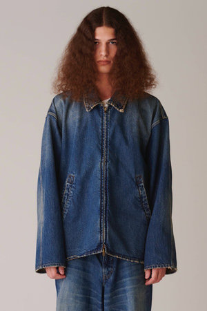 アンスクリア/INSCRIREのUsed デニム ジップ アップ ブルゾン(110800/110802)