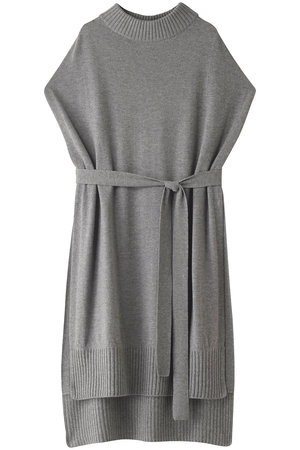 スタンドネックロングニットベスト