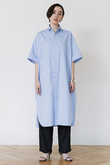 スクエアビッグ半袖シャツワンピース