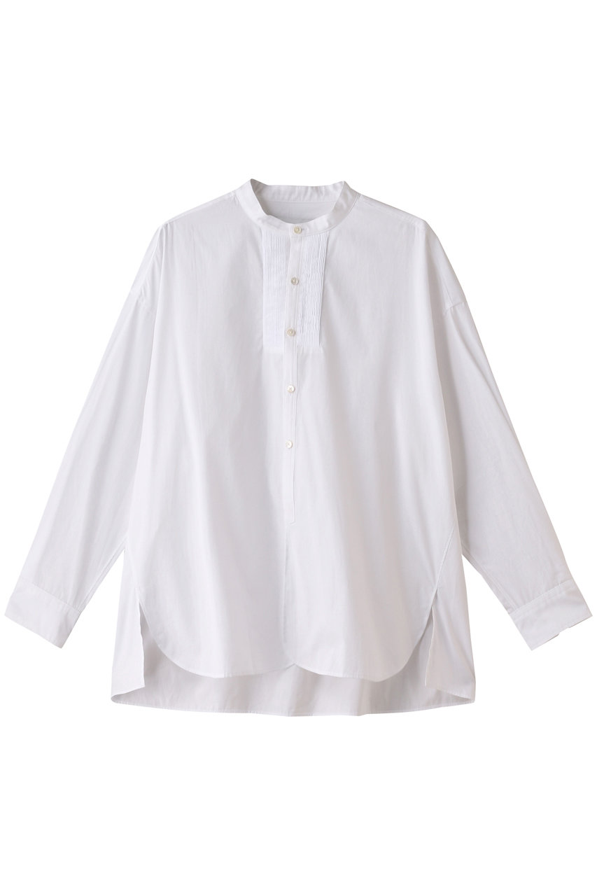 TICCA ピンタックノーカラーシャツ (ホワイト, F) ティッカ ELLE SHOP