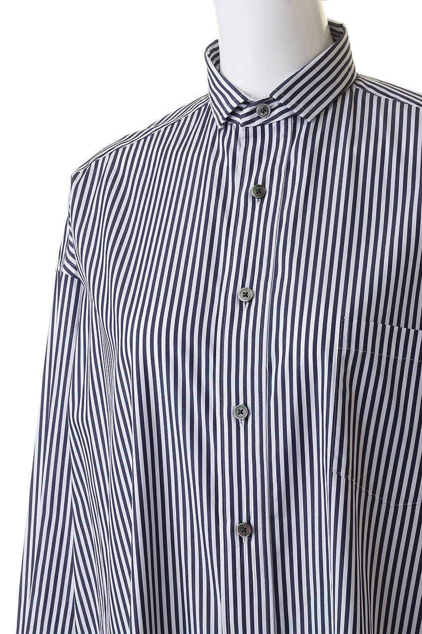 TICCA スクエアビッグシャツ　ロンドンストライプ素材コットン100％