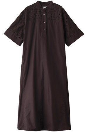 ticca ワンピース　チュニック TICCAティッカ ノーカラーチュニックシャツワンピースBLACK.C